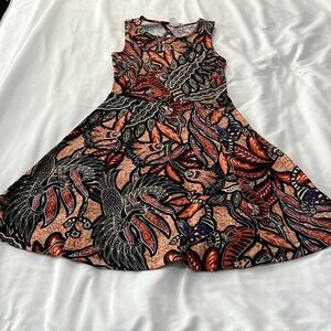 H&M Sleeveless Printed Open Back Skater Dress